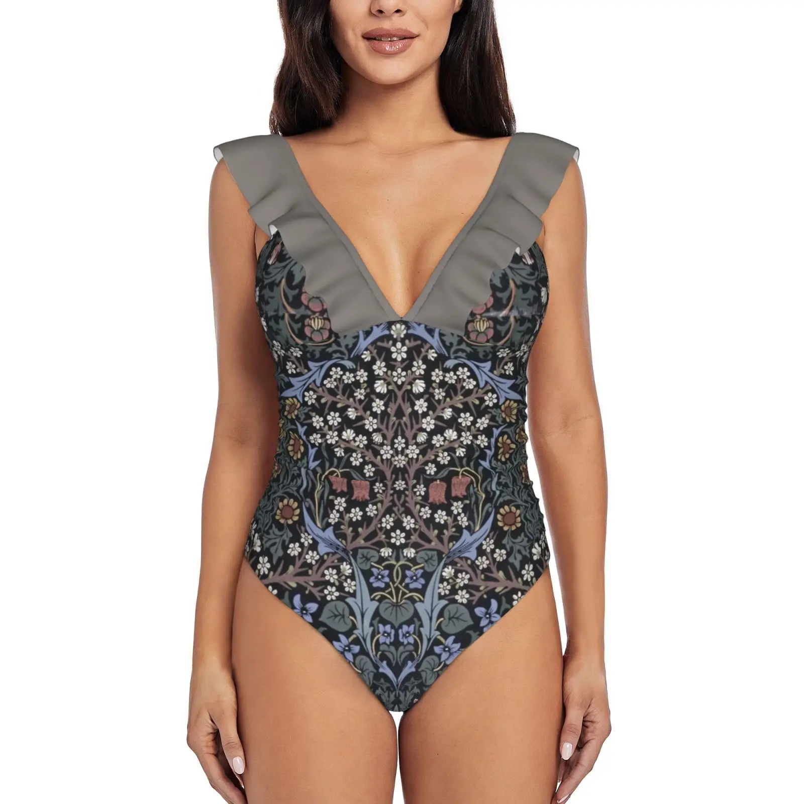 William Morris-Blackthorn New Print Swimwear Deep-V Ruffle Swimsuit One Piece Swimsuit Beach Wear Monokini William Morris
William Morris-Blackthorn New Print Swimwear Deep-V Ruffle Swimsuit One Piece Swimsuit Beach Wear Monokini William Morris