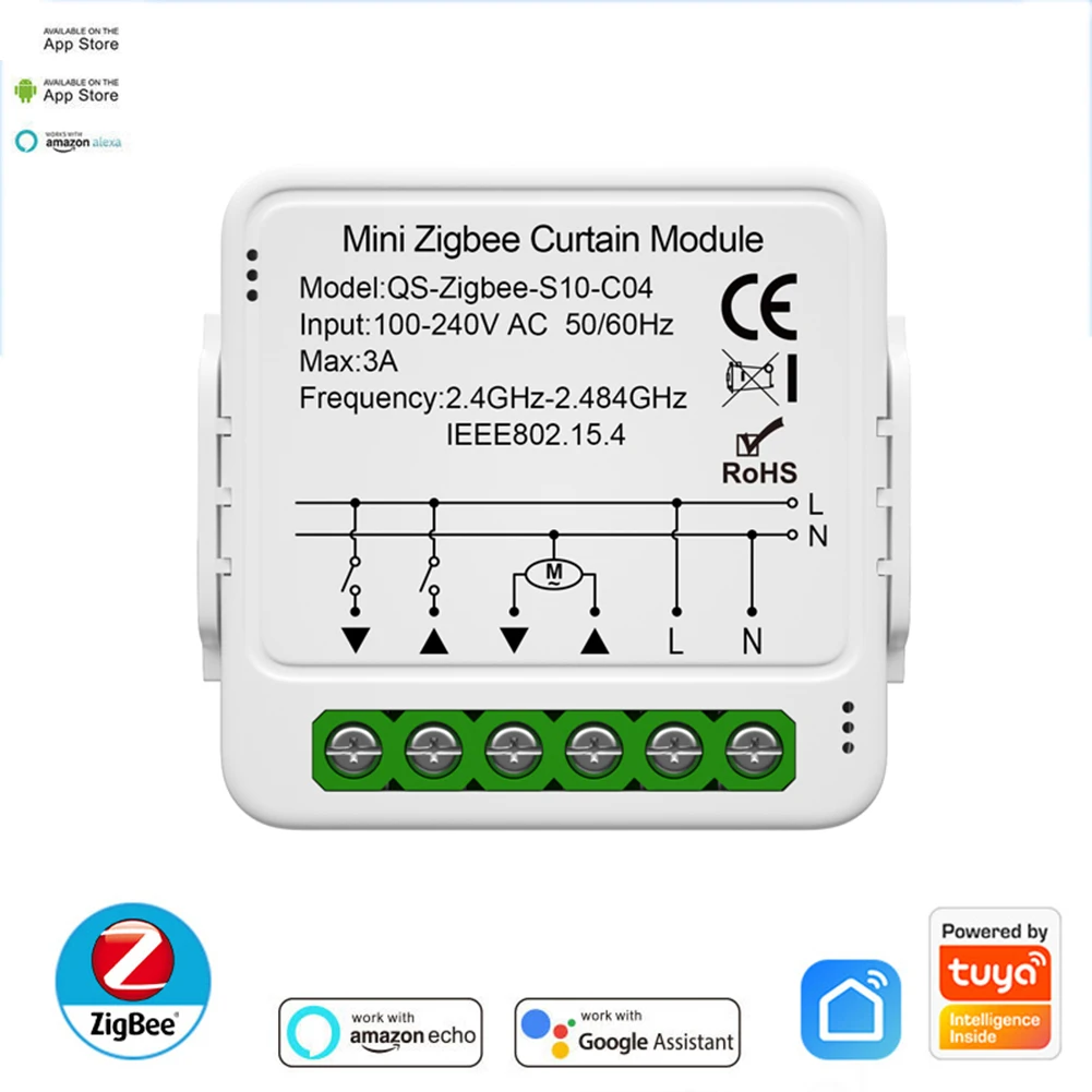 Переключатель для штор Tuya ZigBee/WIFI, умный модуль переключения для штор, работает с Alexa/APP
Переключатель для штор Tuya ZigBee/WIFI, умный модуль переключения для штор, работает с Alexa/APP