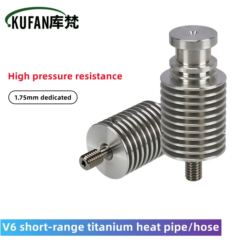 

KUFAN Titanium Alloy V6 Heatbreak Heatsink For E3D V6 Hotend 1.75mm Direct Extruder Throat For Feeding 3D Printer Extruder