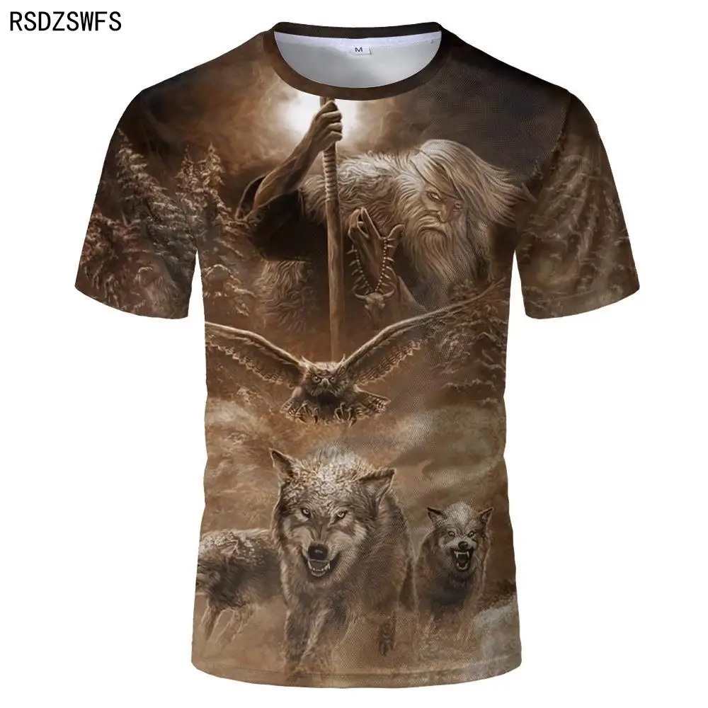 

Newest Harajuku Wolf Print Cool T-shirt Men/Women Short Sleeve Summer Tops Tees Animal Streetwear Causal Breathable Clothing