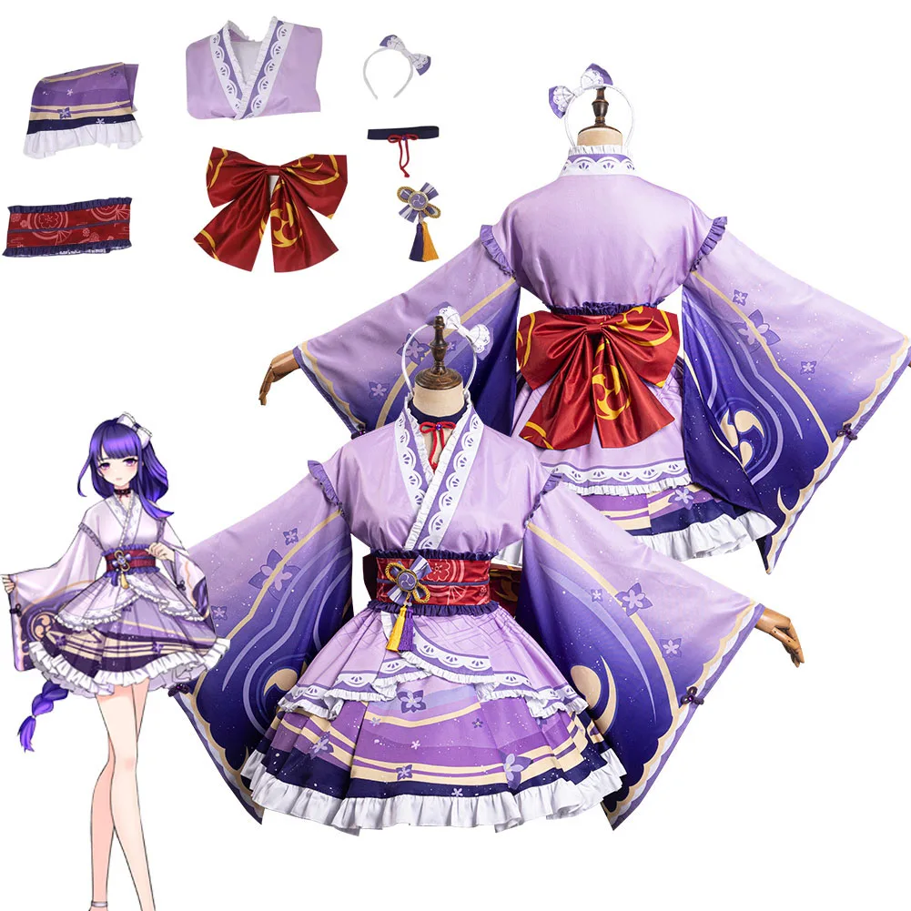 Genshin Impact Lolita Raiden Shogun Cosplay Game Women Costume Dress Kimono Outfits For Adult Girl Halloween Carnival Party Suit
Genshin Impact Lolita Raiden Shogun Cosplay Game Women Costume Dress Kimono Outfits For Adult Girl Halloween Carnival Party Suit