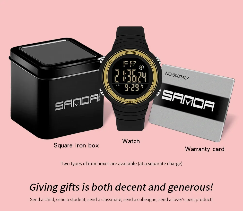 SANDA NEW Fashion Brand Sports Women Watches Fashion Casual Waterproof LED Digital Watch Female Wristwatches Women Clock 9002
SANDA NEW Fashion Brand Sports Women Watches Fashion Casual Waterproof LED Digital Watch Female Wristwatches Women Clock 9002