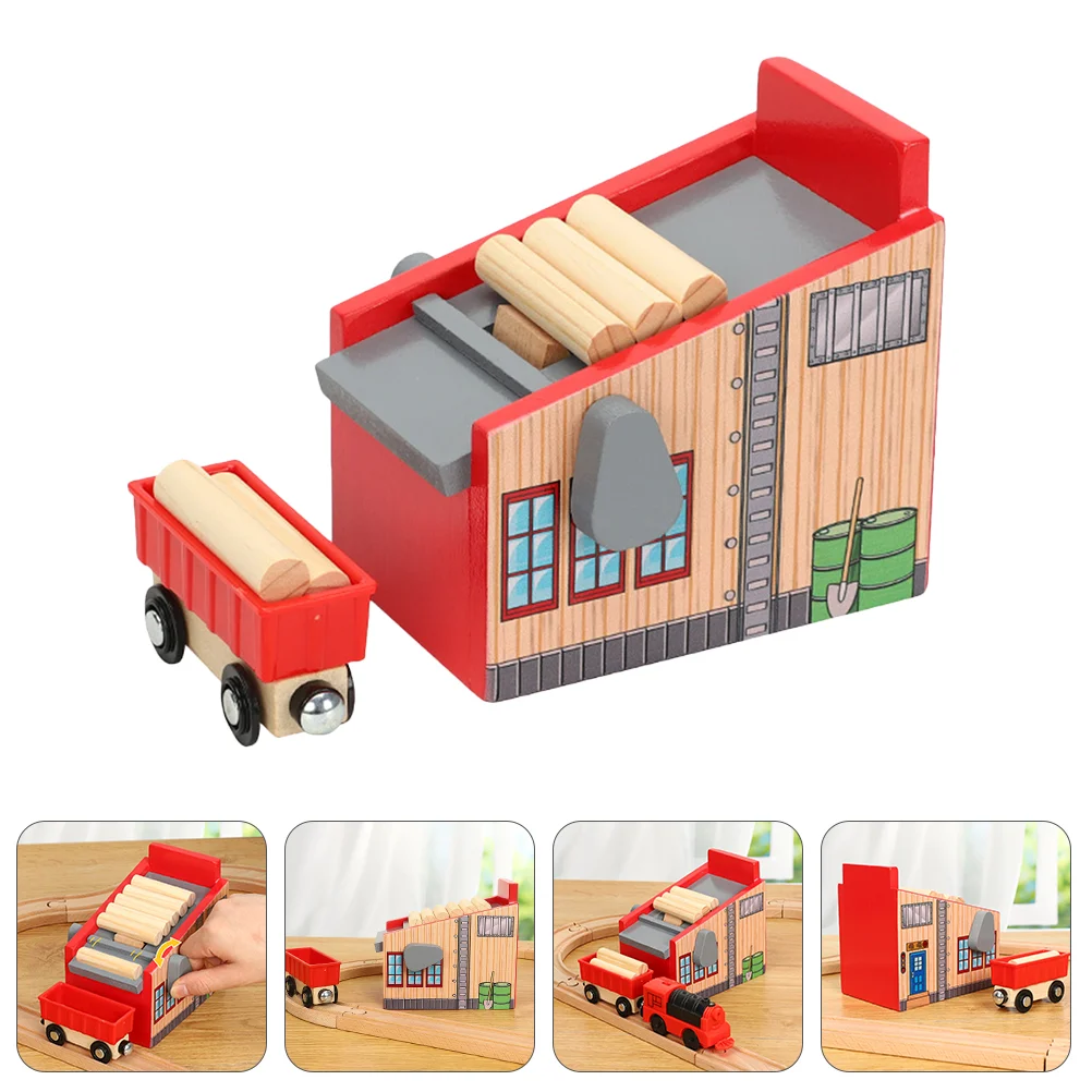 

Lumberjack Accessories Wooden Yard Blocks Kit Playset Mill Child DIY Toy Children Toys Logging Camp Train Track Railway