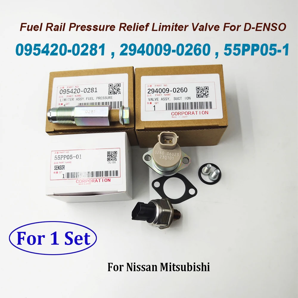 

NEW Set of 294009-0260 095420-0281 55PP05-01 High Pressure Sensor 6C1Q-9H321-AB 294200-0360 TDCi HDi SCV KIT for F-ord Transit