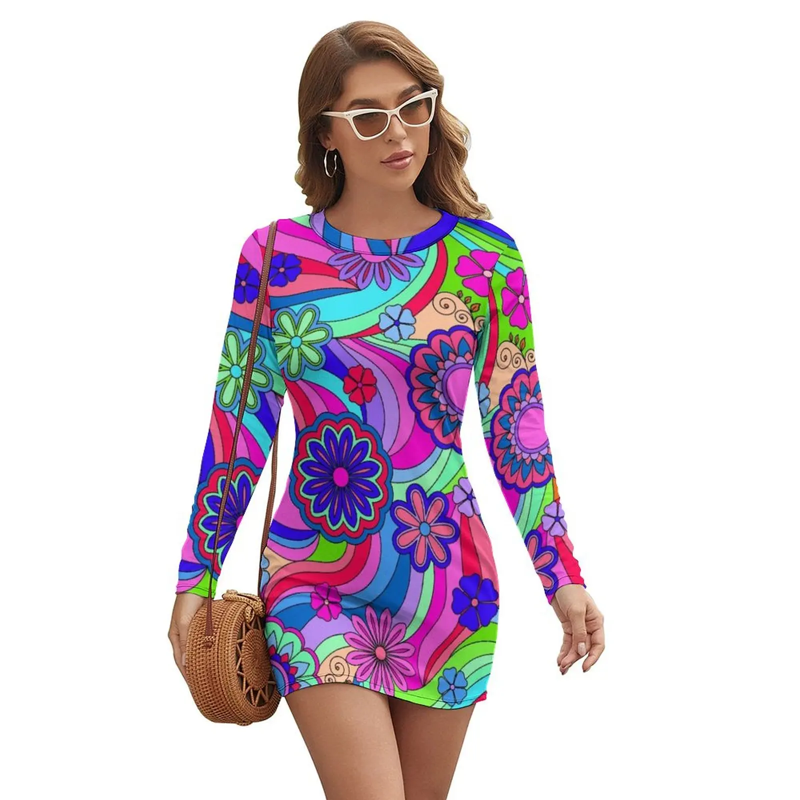Groovy Hippy Flower Power Cool Tones Long-sleeved Dress luxury woman evening dress dresses with long sleeves party dresses women
Groovy Hippy Flower Power Cool Tones Long-sleeved Dress luxury woman evening dress dresses with long sleeves party dresses women