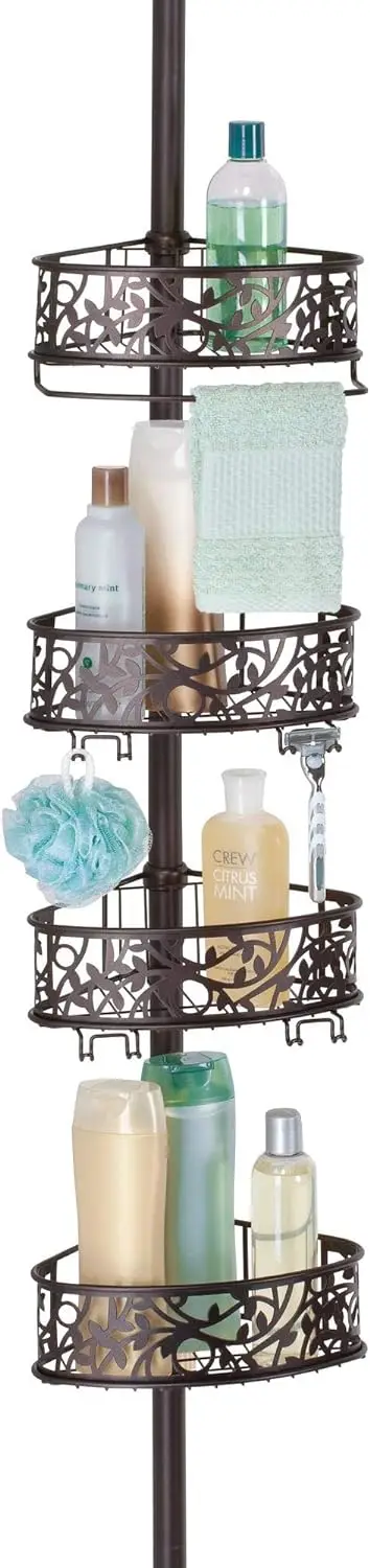 

Vine Constant Tension Shower Caddy \u2013 Bathroom Storage Shelves for Shampoo, Conditioner and Soap, Bronze