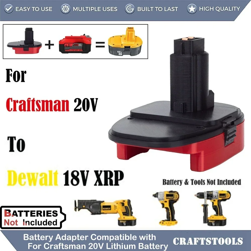 

Battery Adapter For Craftsman V20 20V Li-ion Battery Convert To for Dewalt 18V XRP Drill Tools Adapter Only(no Battery )