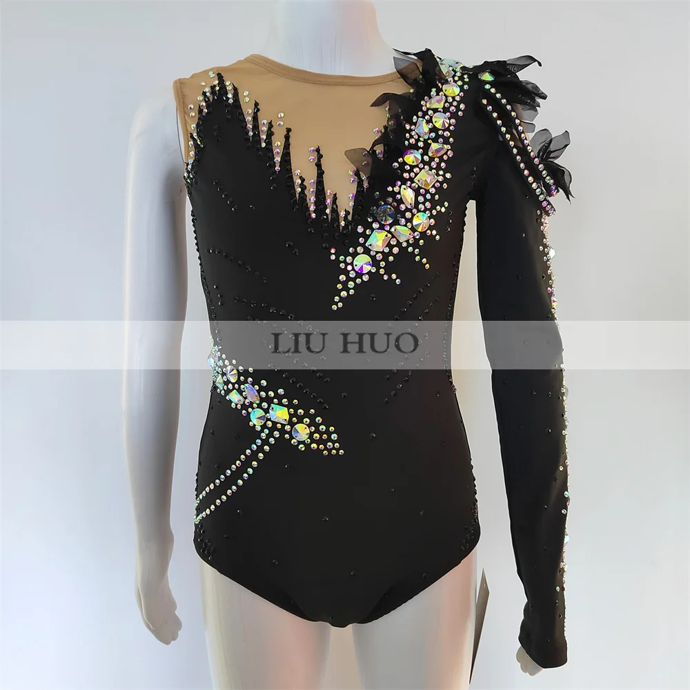 LIUHUO Rhythmic Gymnastics Leotard Customize Adult Women Girl Costume Performance Competition Dance Dress Single Sleeve Black
LIUHUO Rhythmic Gymnastics Leotard Customize Adult Women Girl Costume Performance Competition Dance Dress Single Sleeve Black