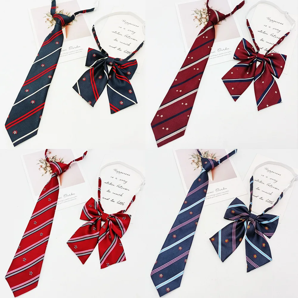Student Lazy Striped Elastic Tie College Style Crown JK Striped Bow Tie Suit Ins Fashion Student Uniform Performance Tie Set
Student Lazy Striped Elastic Tie College Style Crown JK Striped Bow Tie Suit Ins Fashion Student Uniform Performance Tie Set