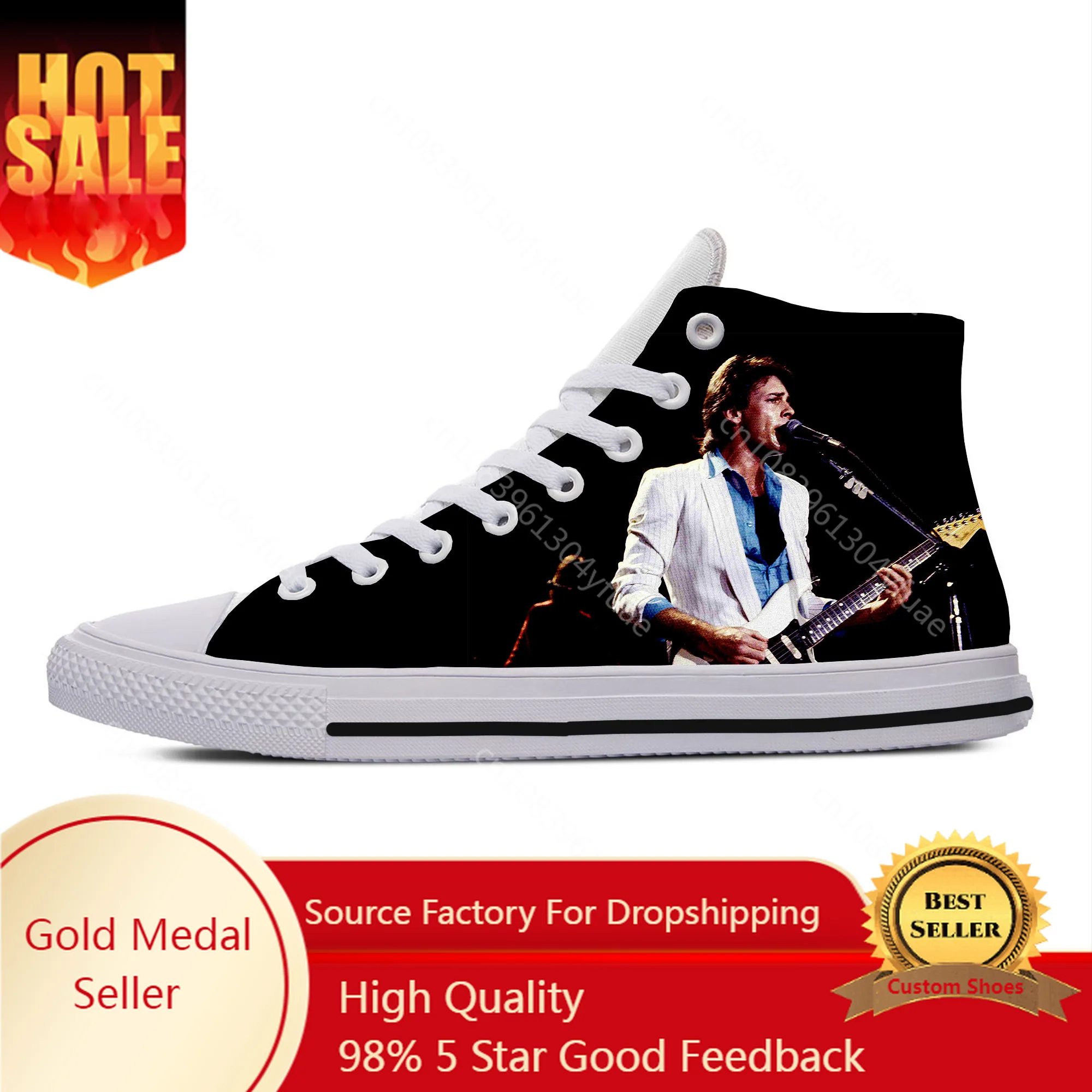 

hot fashion Rick Springfield High Latest Sneakers men women high quality handiness casual shoes Breathable High Top Board Shoes