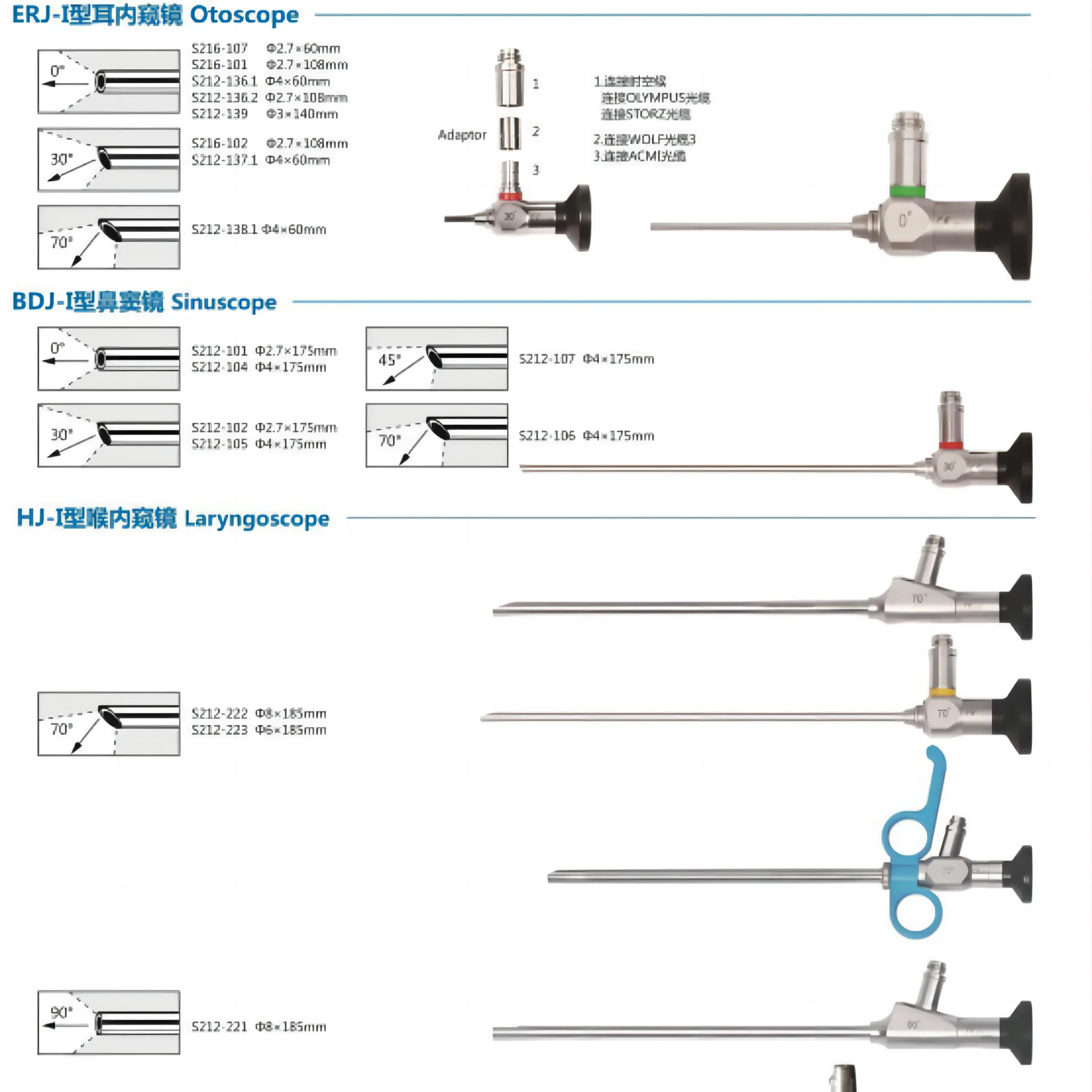 Amain OEM/ODM 2.7mm/4mm 175mm 330mm Rigid otoscope laryngoscope hysteroscope abdominal cavity ent endoscope for ENT Surgery
Amain OEM/ODM 2.7mm/4mm 175mm 330mm Rigid otoscope laryngoscope hysteroscope abdominal cavity ent endoscope for ENT Surgery