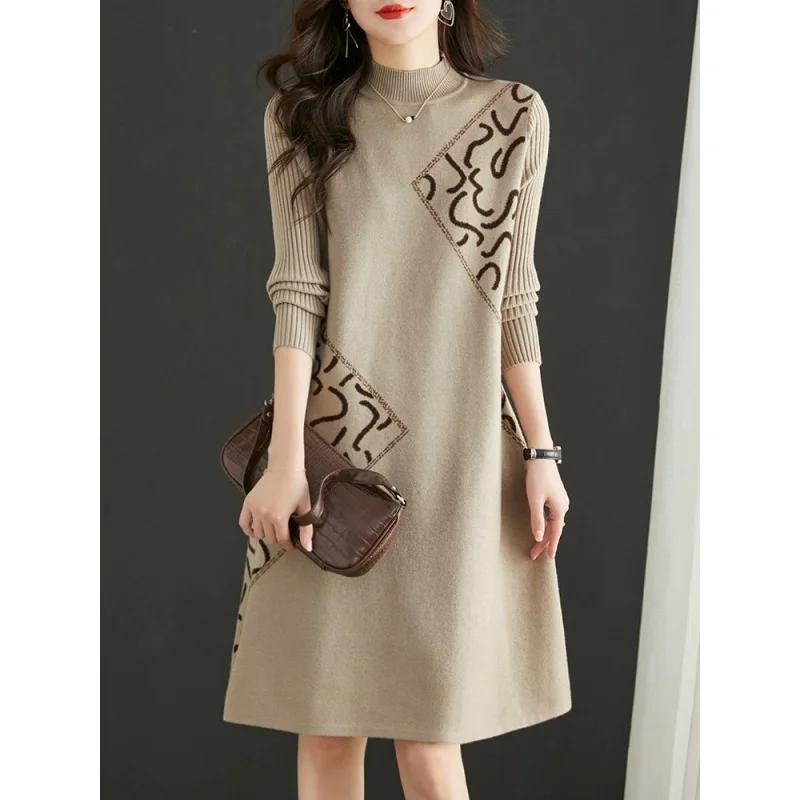 2023 New High Neck Knitted Dress Women's Autumn/Winter Vintage Versatile Long Sleeve Loose Fit Warm Sweater Vestidos
2023 New High Neck Knitted Dress Women's Autumn/Winter Vintage Versatile Long Sleeve Loose Fit Warm Sweater Vestidos