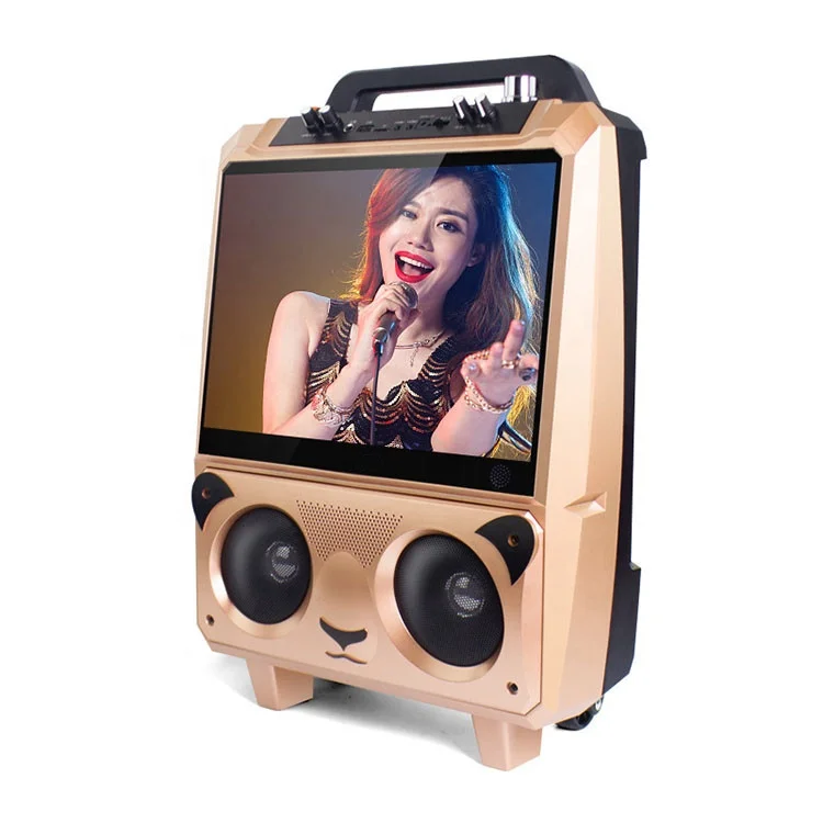 15 inch Panda shape Karaoke display screen Plaza dancing hometheater system Video speaker with trolley wheel
15 inch Panda shape Karaoke display screen Plaza dancing hometheater system Video speaker with trolley wheel