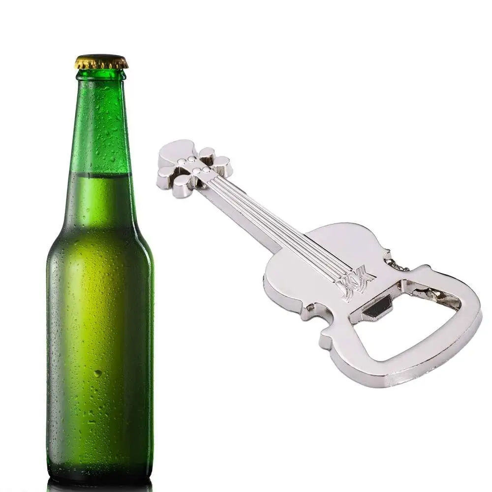 

Creative Polished Guitar Shaped Bottle Opener Silver Color Zinc Alloy Beer Opener Unique Gift Kitchen Tool New Beer Screwdrivers