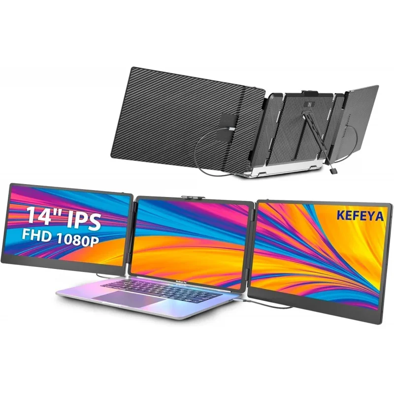 Laptop screen extender, 14 "portable monitor for laptop, 1080p FHD triple screen laptop monitor extender for 13"-17.3 "laptop, H
Laptop screen extender, 14 "portable monitor for laptop, 1080p FHD triple screen laptop monitor extender for 13"-17.3 "laptop, H