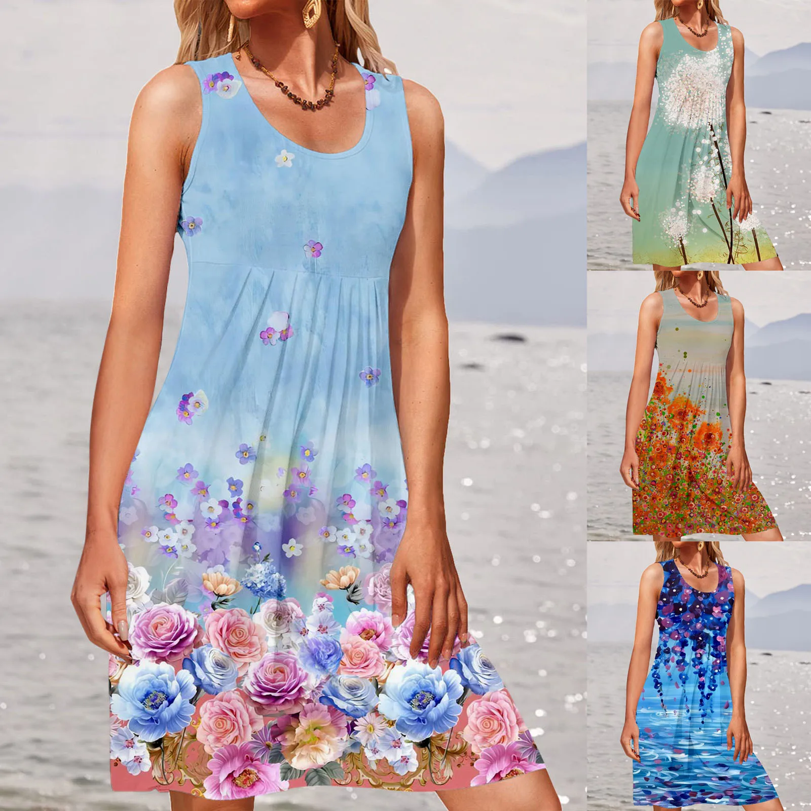 Women Summer Casual Round Neck Tank Top Sleeveless Casual Flower Print Dress Tunic Women Linen Dresses for Women Casual Summer
Women Summer Casual Round Neck Tank Top Sleeveless Casual Flower Print Dress Tunic Women Linen Dresses for Women Casual Summer
