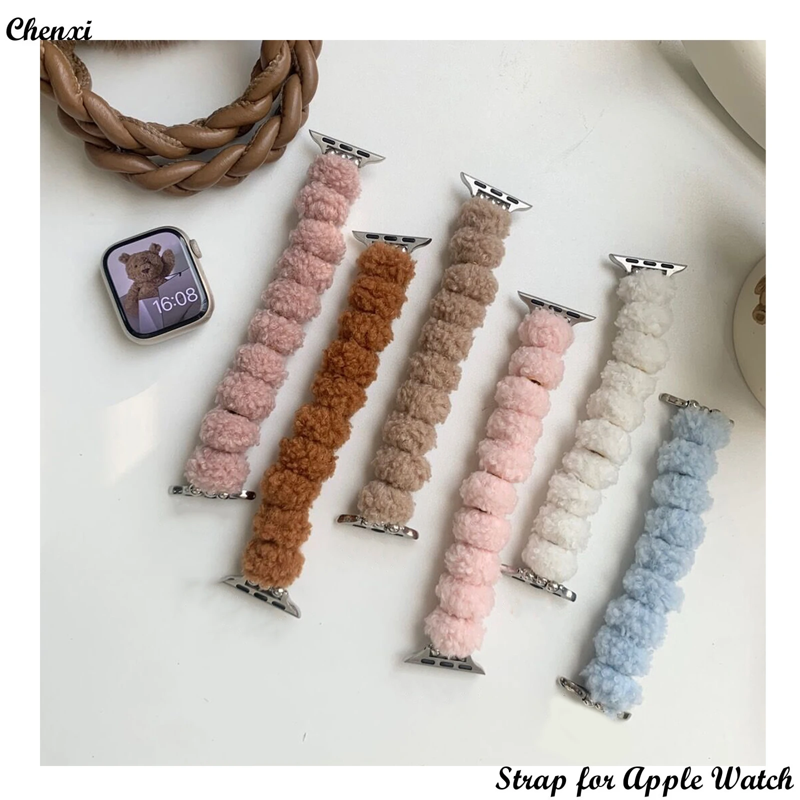 Wool strap for Apple watch band Teddy plush cloth bracelet chain for Iwatch98765432SE38 40 41 42 44 45 49MM women Elastic wrist
Wool strap for Apple watch band Teddy plush cloth bracelet chain for Iwatch98765432SE38 40 41 42 44 45 49MM women Elastic wrist