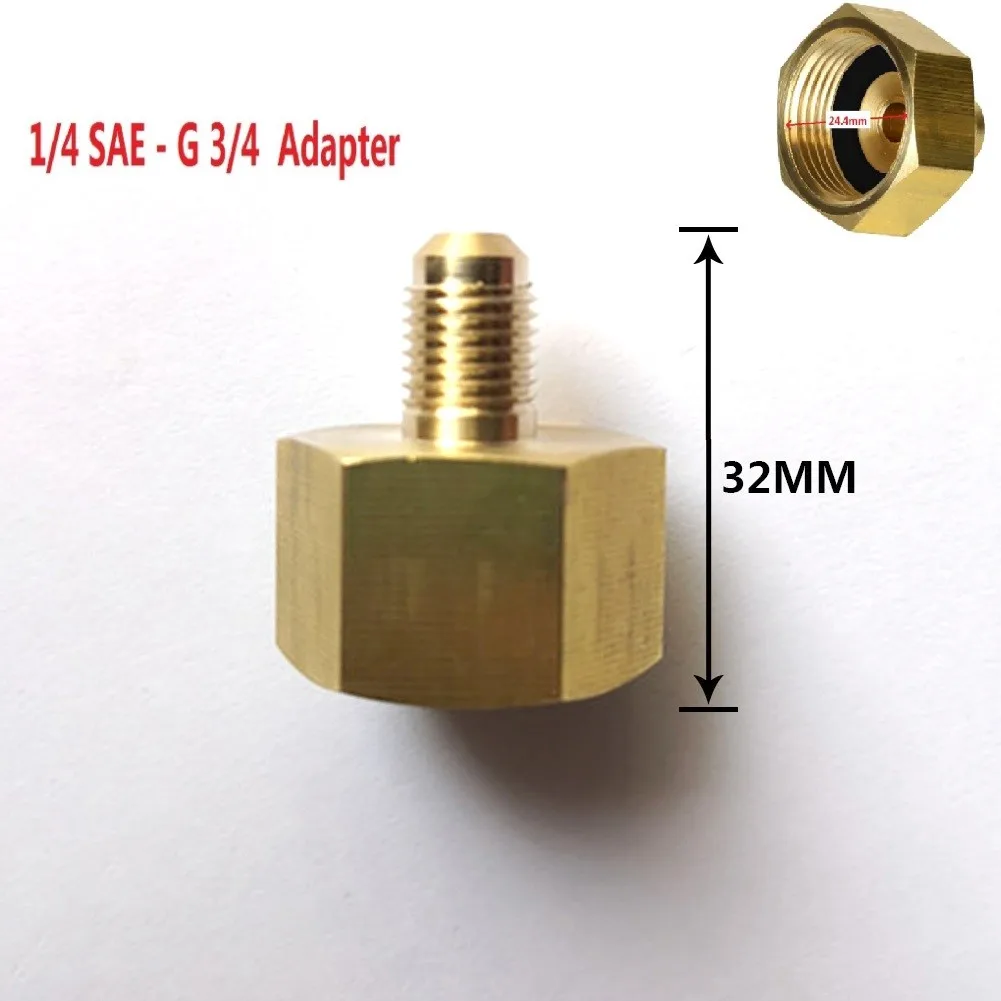 

Part Bottle Adapter Accessories 1/4SAE G3/4 Brass Gold Car Conditioner Adapter For R134A Bottle Adapter Useful