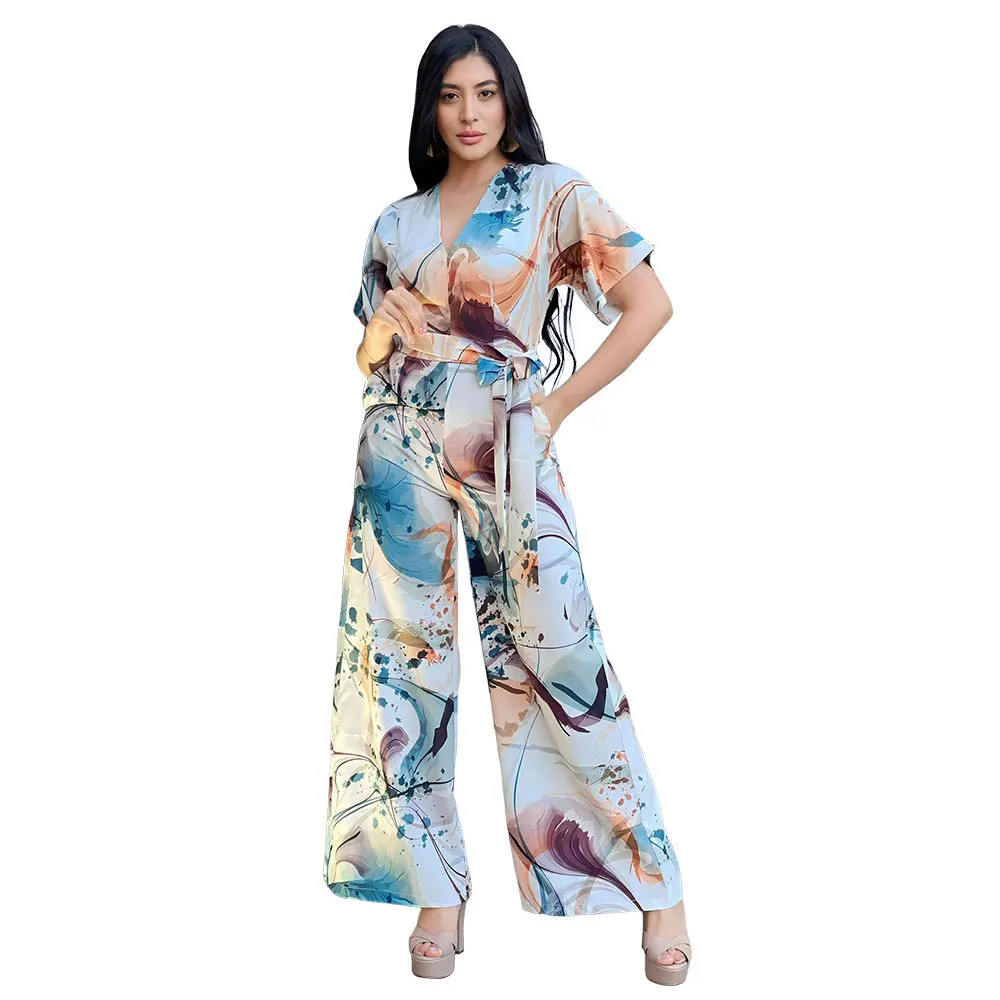 

Causal Women Streetwear Jumpsuit Female Summer Rompers Girl's Sexy Short Sleeve Overalls Lady's Jumpsuits