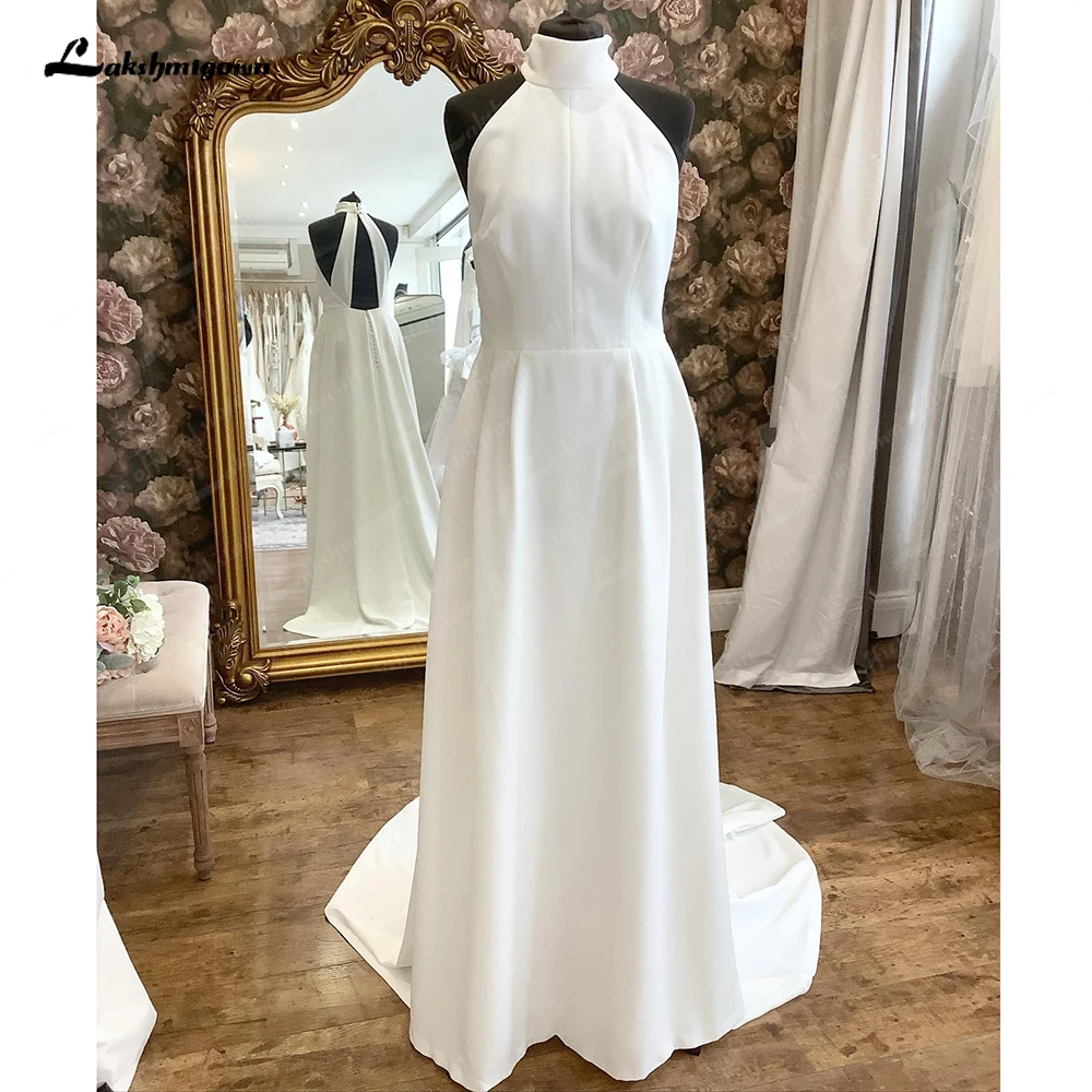 Lakshmigown Chic Halter Neck Wedding Dress for Women 2024 Simple Crepe Bohemian Bridal Gown trouwjurk Robe de mariee
Lakshmigown Chic Halter Neck Wedding Dress for Women 2024 Simple Crepe Bohemian Bridal Gown trouwjurk Robe de mariee