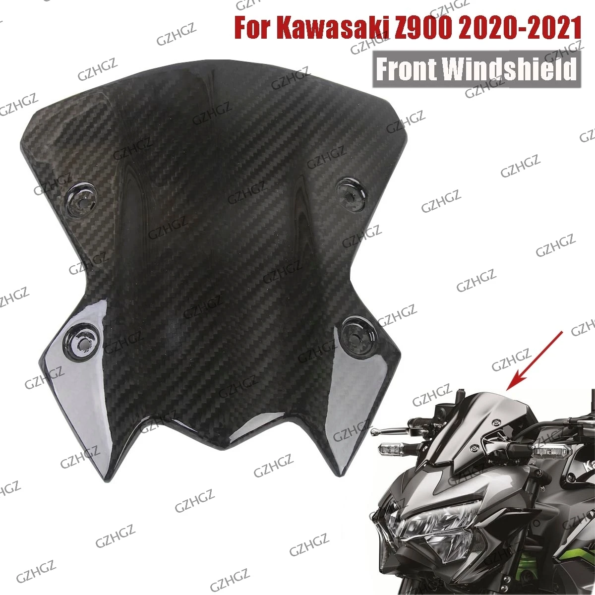 Real Carbon Fiber For Kawasaki Z900 2020 2021 2022 Windscreen Windshield Wind Deflector Screen Shield Fairing Deco Accessories
Real Carbon Fiber For Kawasaki Z900 2020 2021 2022 Windscreen Windshield Wind Deflector Screen Shield Fairing Deco Accessories