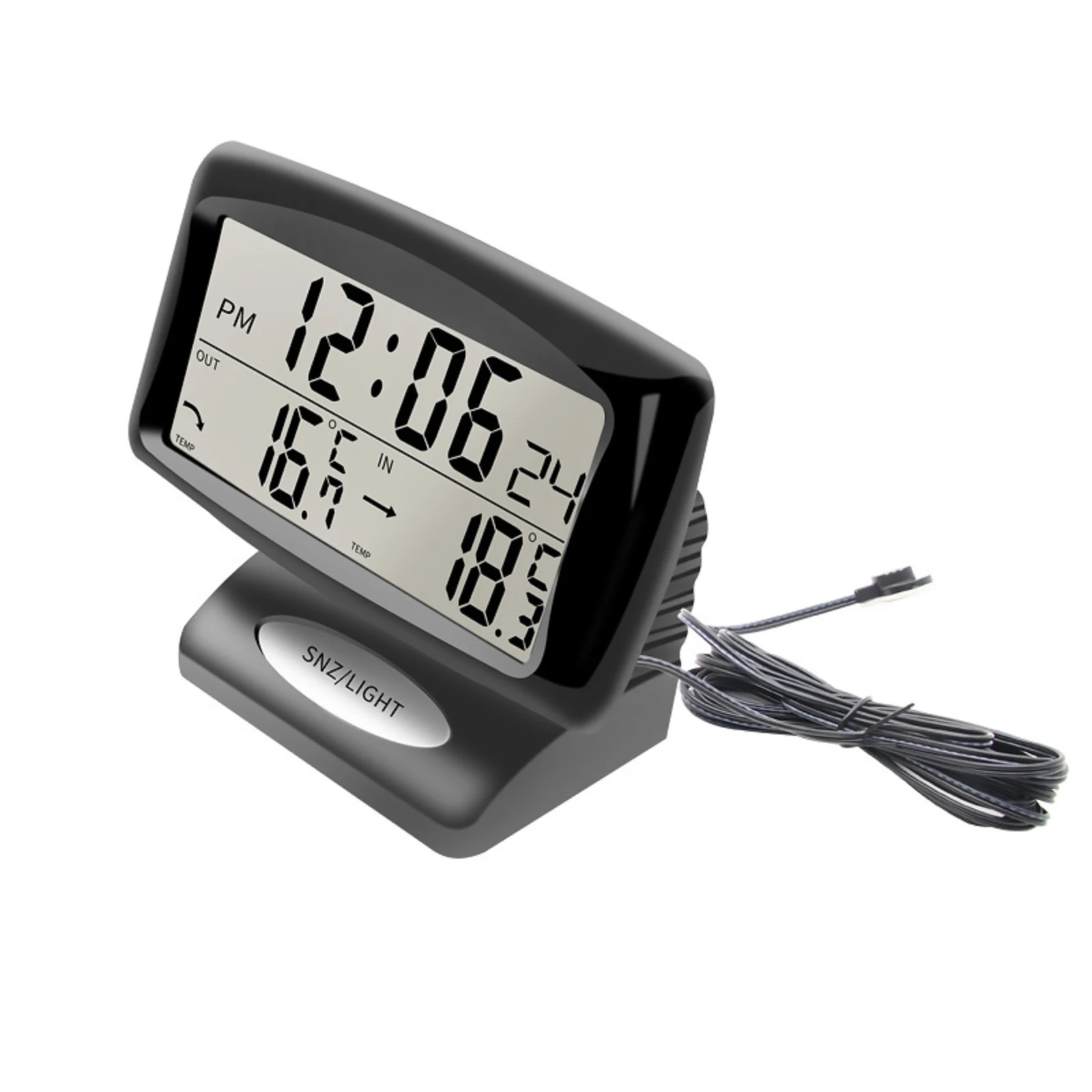 

Car In&Outdoor Thermometer Digital LCD Display Time Clocks Alarm Calendar 2 in 1 Temperature Clock With Backlight Auto Accessory