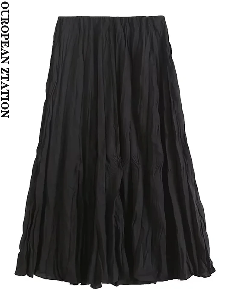PAILETE Women 2023 fashion pleated midi skirt vintage high waist side zipper female skirts mujer
PAILETE Women 2023 fashion pleated midi skirt vintage high waist side zipper female skirts mujer