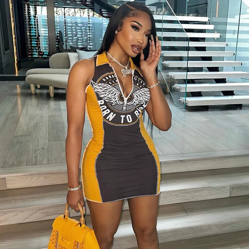 Letter Wing Print Mini Bodycon Dress Patchwork Sleeveless Zipper Sexy V Neck Vestidos 2023 Summer Women Casual Streetwear
Letter Wing Print Mini Bodycon Dress Patchwork Sleeveless Zipper Sexy V Neck Vestidos 2023 Summer Women Casual Streetwear