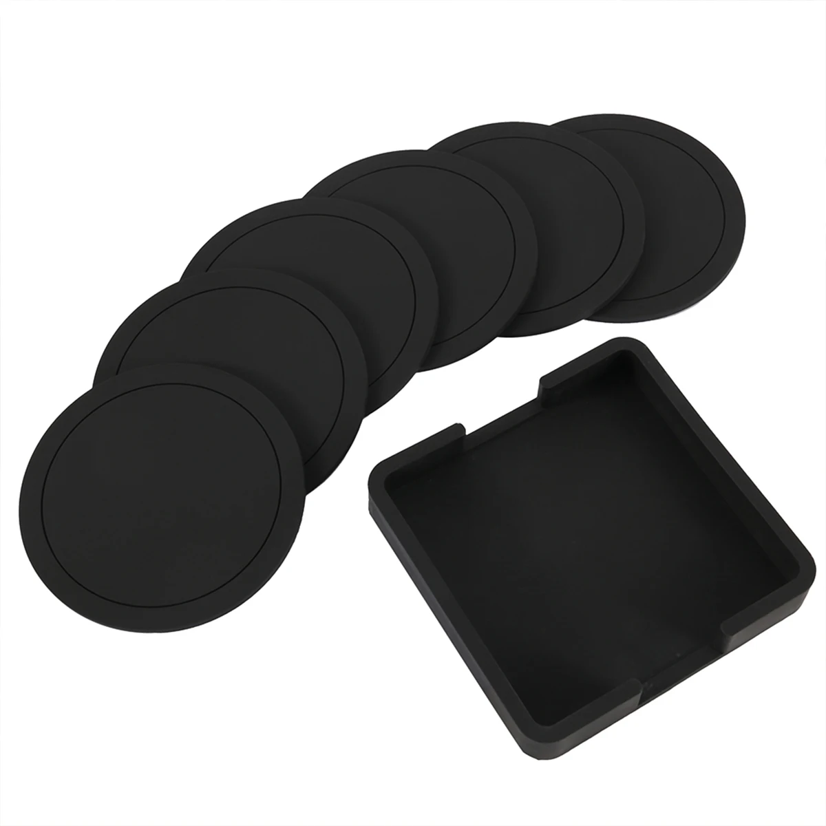 7pcs Non-slip Silicone Drinking Coaster Set Round Coffeee Cup Mat Set Holder Cup Coaster Mat Black Tabletop for Home Kitchen
7pcs Non-slip Silicone Drinking Coaster Set Round Coffeee Cup Mat Set Holder Cup Coaster Mat Black Tabletop for Home Kitchen