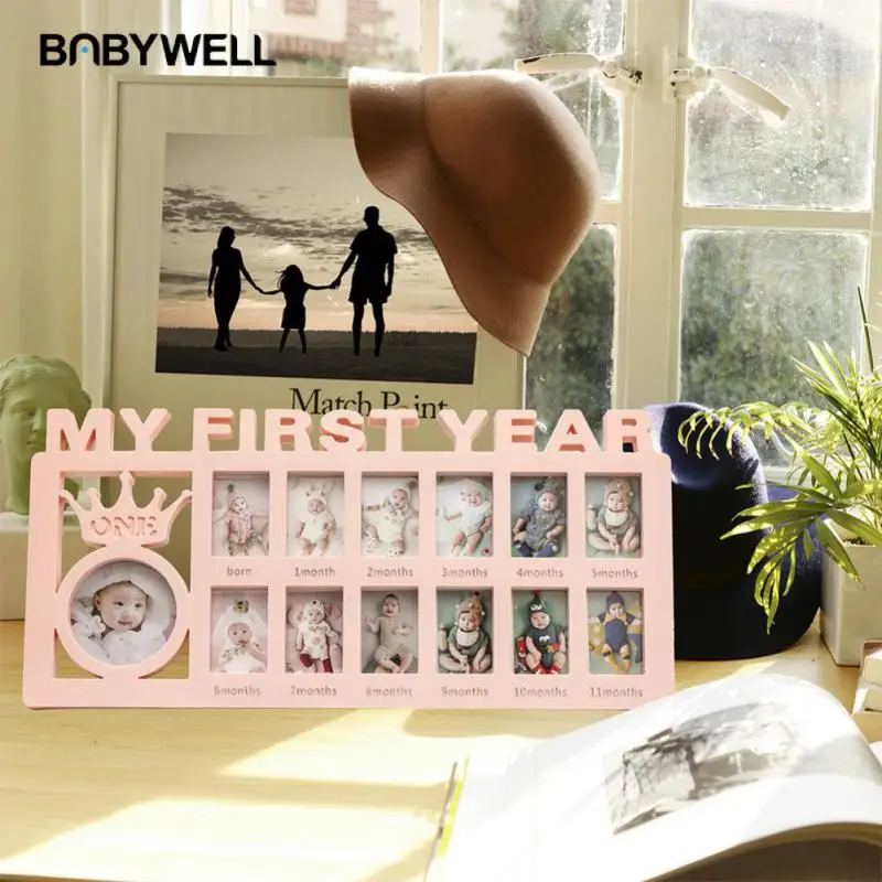 

My First Year Baby Keepsake Frame 0-12 Months Pictures Photo Frame Souvenirs Kids Growing Memory Gift