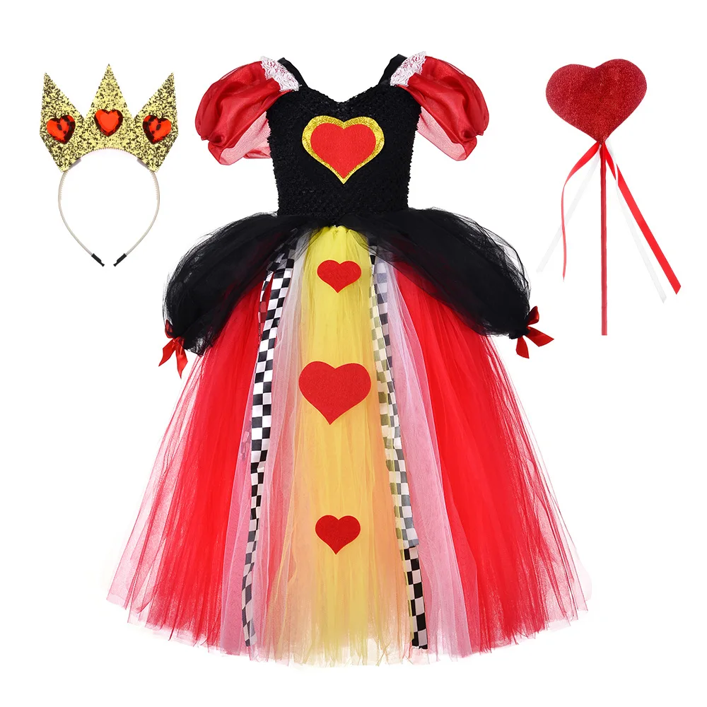 Girls Wonderland Fairy Tale Fancy Dress Sparkly Kids Evil Red Queen Children Dress Halloween Cosplay Costumes Villain Clothes
Girls Wonderland Fairy Tale Fancy Dress Sparkly Kids Evil Red Queen Children Dress Halloween Cosplay Costumes Villain Clothes