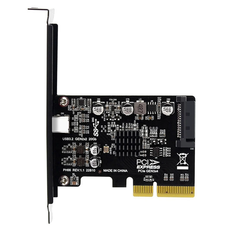 Плата расширения PCIE на Type C USB3.2 PCI Express X4 к Type EC Gen2x2, 20 Гбит/с, карта адаптера для настольного ПК
Плата расширения PCIE на Type C USB3.2 PCI Express X4 к Type EC Gen2x2, 20 Гбит/с, карта адаптера для настольного ПК