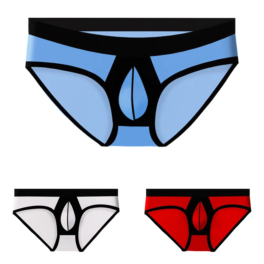 

Convex Pouch Underpants Men Sexy Bikini Ice Silk Thong G-String Underwear Briefs Low Waist Lingerie Underpants Cuecas Masculinas