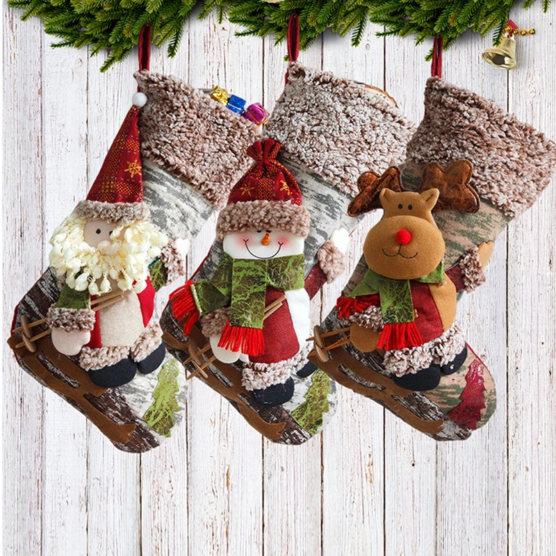 

Детские милые подходящие ко всему рождественские украшения для носков для дома сумка для конфет подвесная фотография новый год