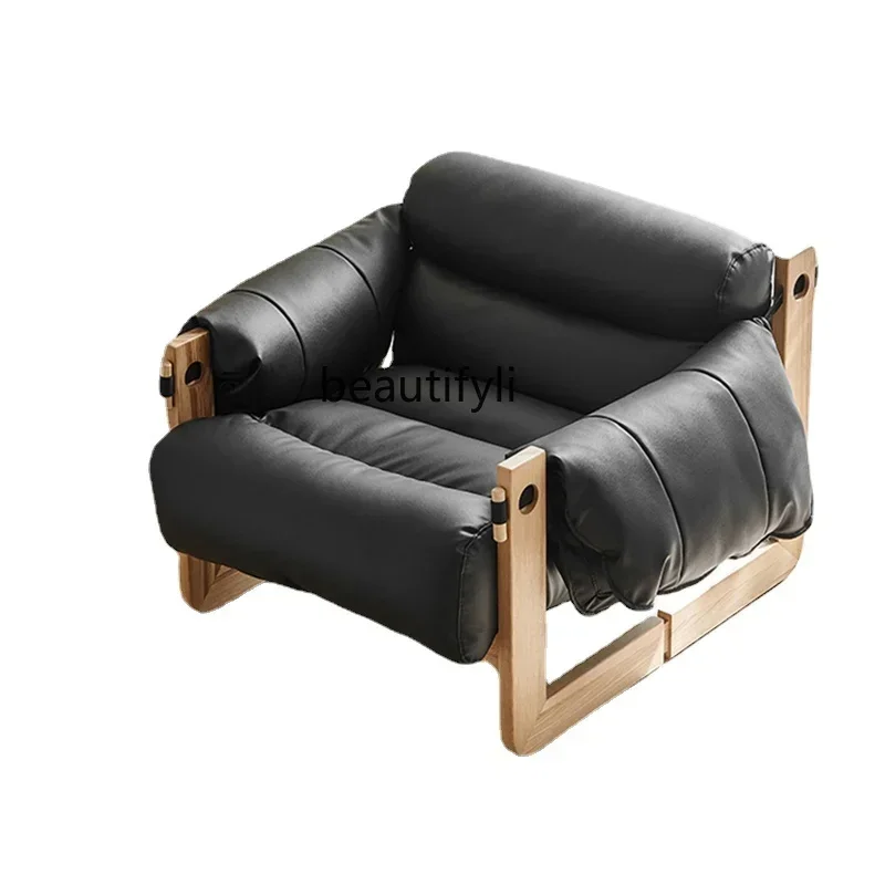 Nordic Single-Seat Sofa Chair Antique Solid Wood Retro Designer Model Home Leisure Bedroom Genuine Leather Jersey Chair
Nordic Single-Seat Sofa Chair Antique Solid Wood Retro Designer Model Home Leisure Bedroom Genuine Leather Jersey Chair