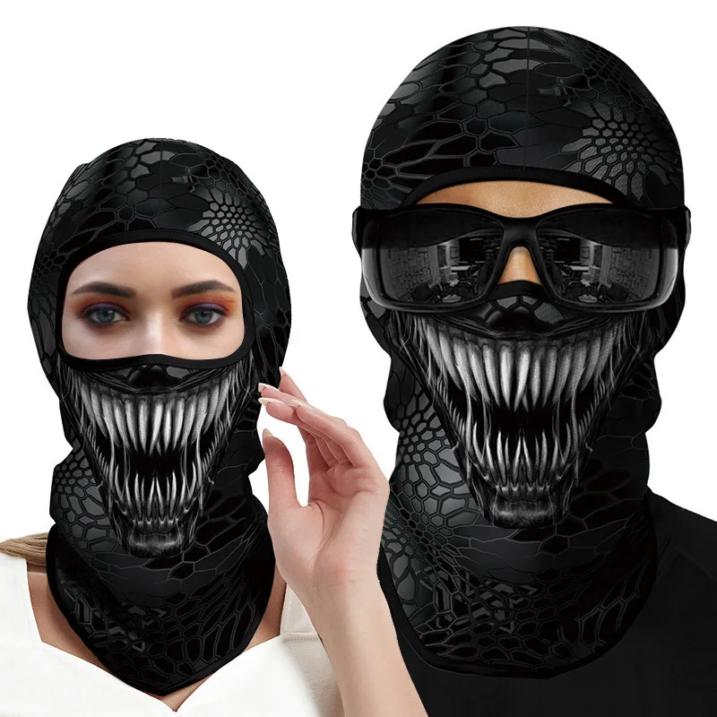 

Halloween Masks 3D Printed Balaclava Men Women Cycling Skull Full Face Mask Hiking Camping Hunting Cap Neck Head Face Warm Cover