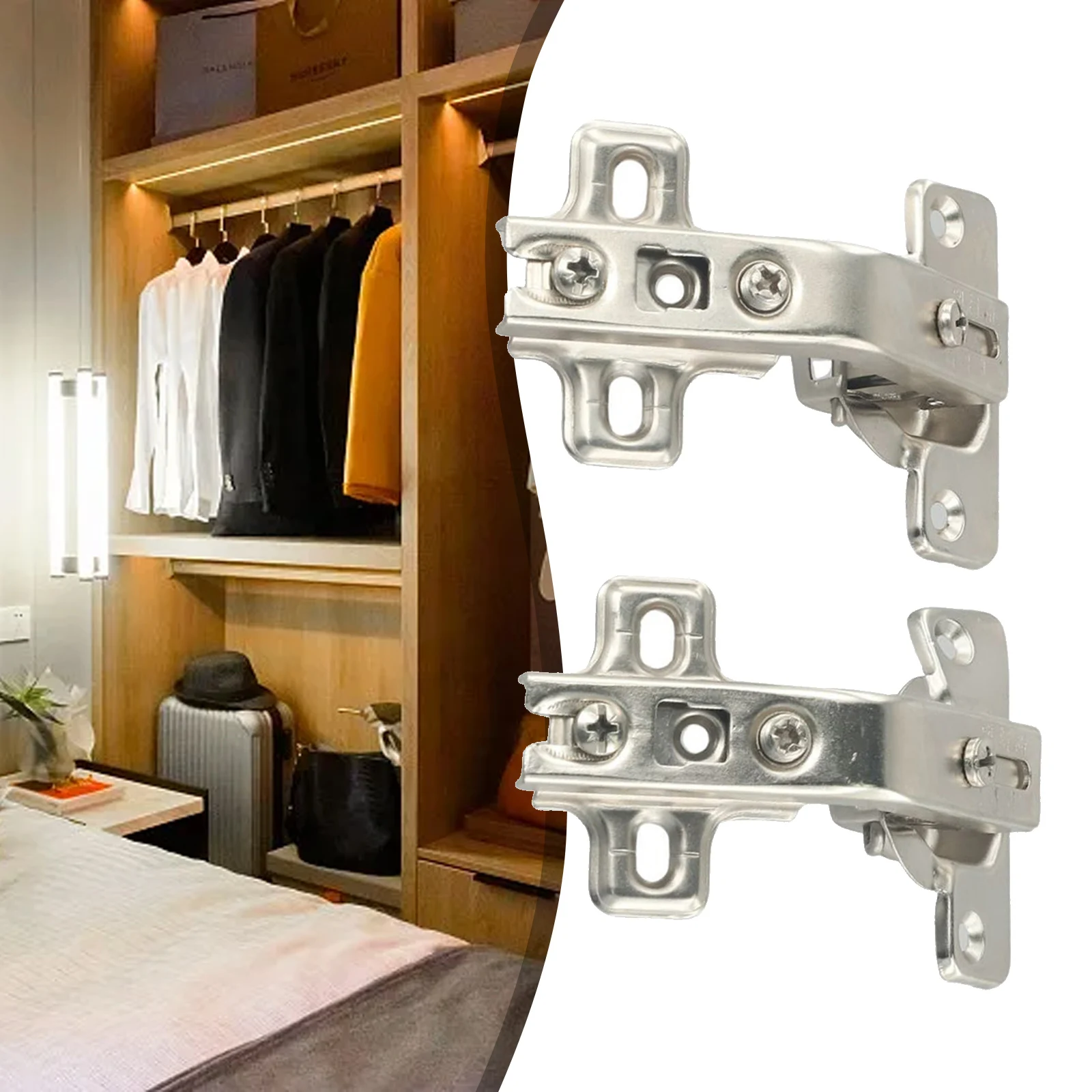 

2PCS Hinges 135 Degree Plate Screws Set For Closet Doors Closets Corner Kitchen Cabinet Door Hinges Combination