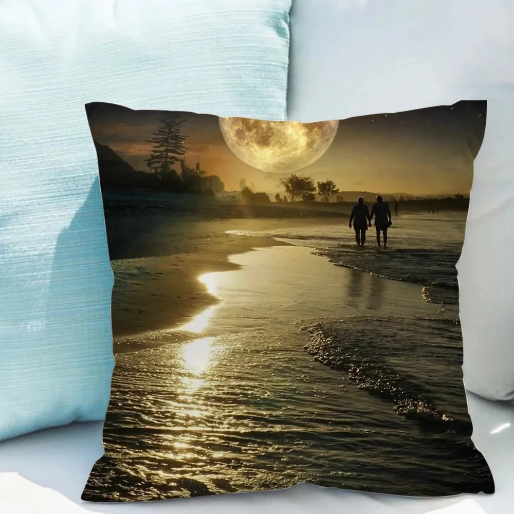 

Decorative Pillowcases 40x40 Moonlight Pillowcase 40*40 Pillow Hugs Short Plush Duplex Printing Sofa Cushion Cover 45x45cm 45*45