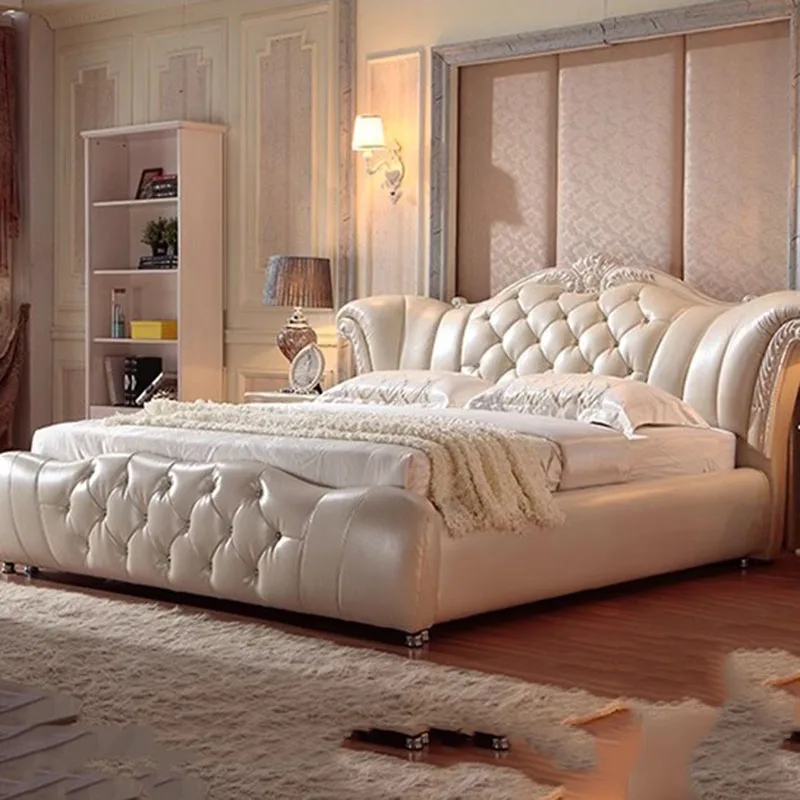 

Роскошная двуспальная кровать в скандинавском стиле, современная уличная Высококачественная изголовье кровати, двойная кровать для девушки, спальная мебель для спальни