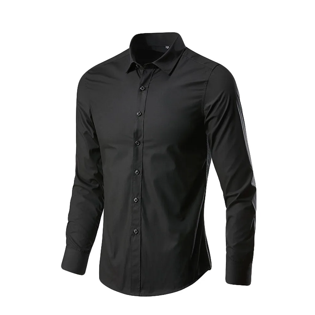 Business Men's Leisure Shirts Fashion Lapel Pure Color Long-Sleeved Shirt Top Mens Spring Single-Breasted Men's Social Shirts 
Business Men's Leisure Shirts Fashion Lapel Pure Color Long-Sleeved Shirt Top Mens Spring Single-Breasted Men's Social Shirts