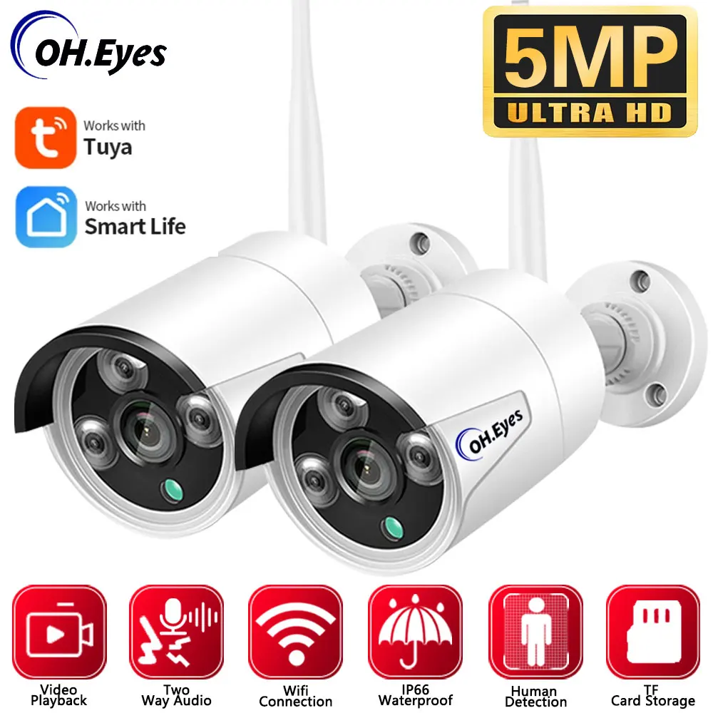 Tuya IP Cameras 5MP WiFi Metal Bullet Cam Outdoor Security Protection CCTV Video Surveillance Motion Detection Smart Life Home
Tuya IP Cameras 5MP WiFi Metal Bullet Cam Outdoor Security Protection CCTV Video Surveillance Motion Detection Smart Life Home