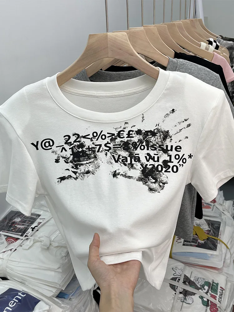 Women White T Shirt Y2k Graphic Print Short Sleeve O-Neck Tee Top 90s Vintage Harajuku Funny Black Gothic T-Shirt Clothes Summer
Women White T Shirt Y2k Graphic Print Short Sleeve O-Neck Tee Top 90s Vintage Harajuku Funny Black Gothic T-Shirt Clothes Summer