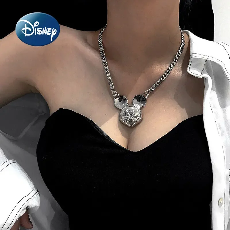 

Disney Mickey 2024 New Women's Necklace Luxury Brand Women's Jewelry Cartoon Fashion Trend High Quality Collar Long Necklace