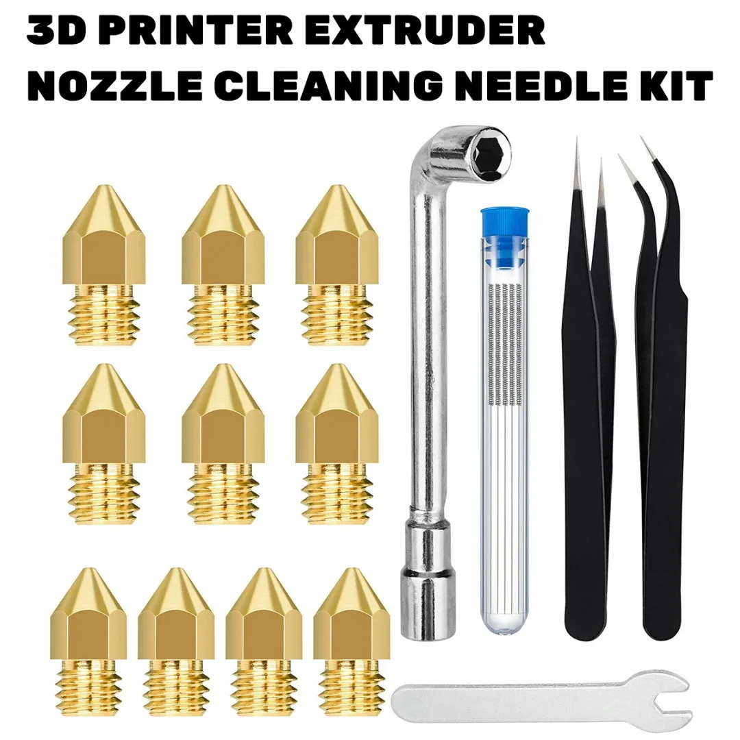 New 19pcs Brass Extruder Nozzle Stainless Steel Cleaning Needles Tool Kit 3D Printer Part For Creality CR-10/Ender
New 19pcs Brass Extruder Nozzle Stainless Steel Cleaning Needles Tool Kit 3D Printer Part For Creality CR-10/Ender