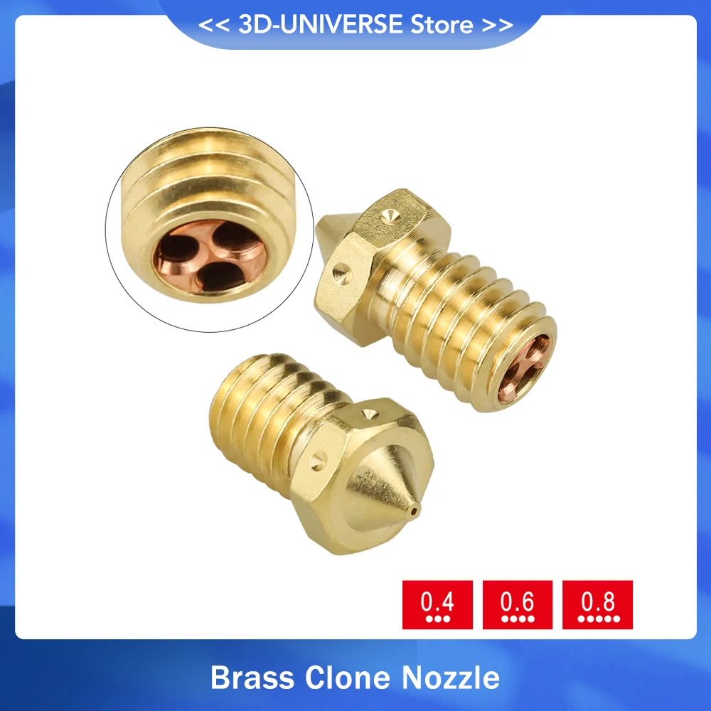 3pcs 3D Printer Nozzle for 1.75mm Filament E3D V6 Clone-CHT Tip Nozzles Brass Copper Print Head 0.4mm 0.6mm 0.8mm High Flow
3pcs 3D Printer Nozzle for 1.75mm Filament E3D V6 Clone-CHT Tip Nozzles Brass Copper Print Head 0.4mm 0.6mm 0.8mm High Flow