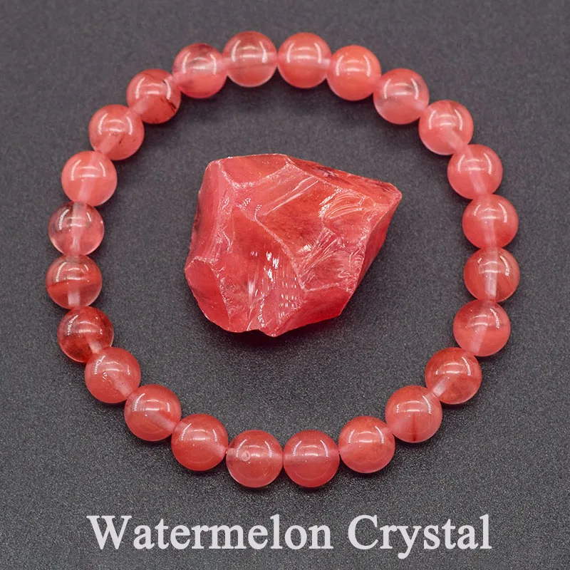 Natural Stone Bead Bracelets Watermelon Crystal