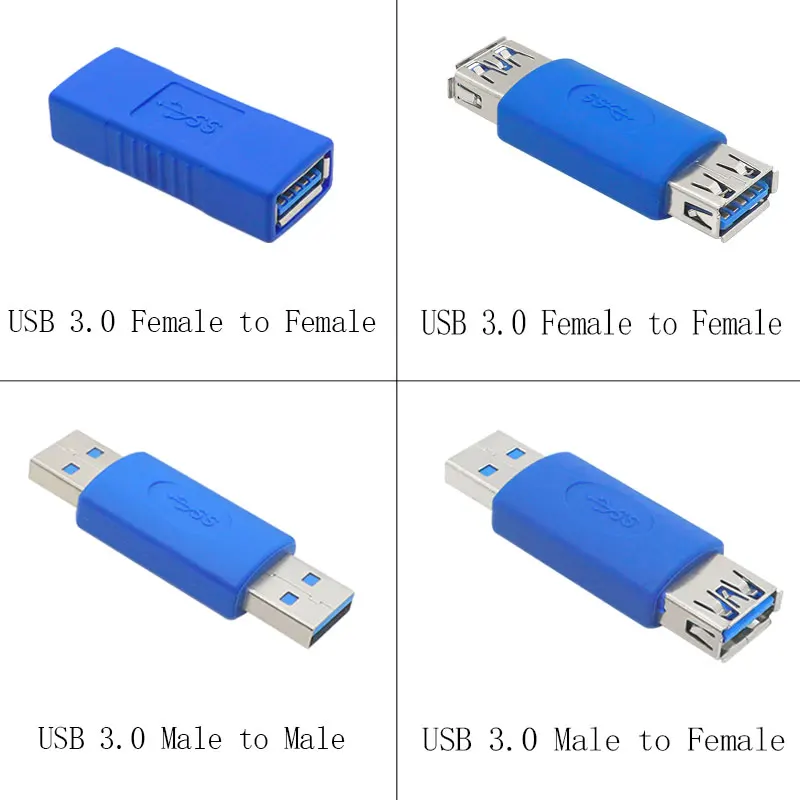 

Fast Speed USB3.0 Type A Female to Female Adapter Converter Extension Plug Connector USB 3.0 AF To AF Connector Plugs