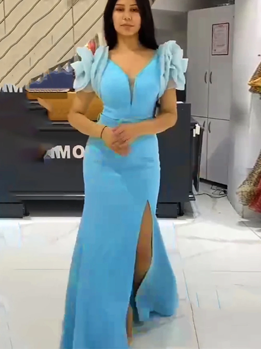 Elegant African Wedding Party Long Dresses for Women Short Sleeve Blue Mermaid Evening Dinner Vestidos Robe Slim Lady Clothes
Elegant African Wedding Party Long Dresses for Women Short Sleeve Blue Mermaid Evening Dinner Vestidos Robe Slim Lady Clothes