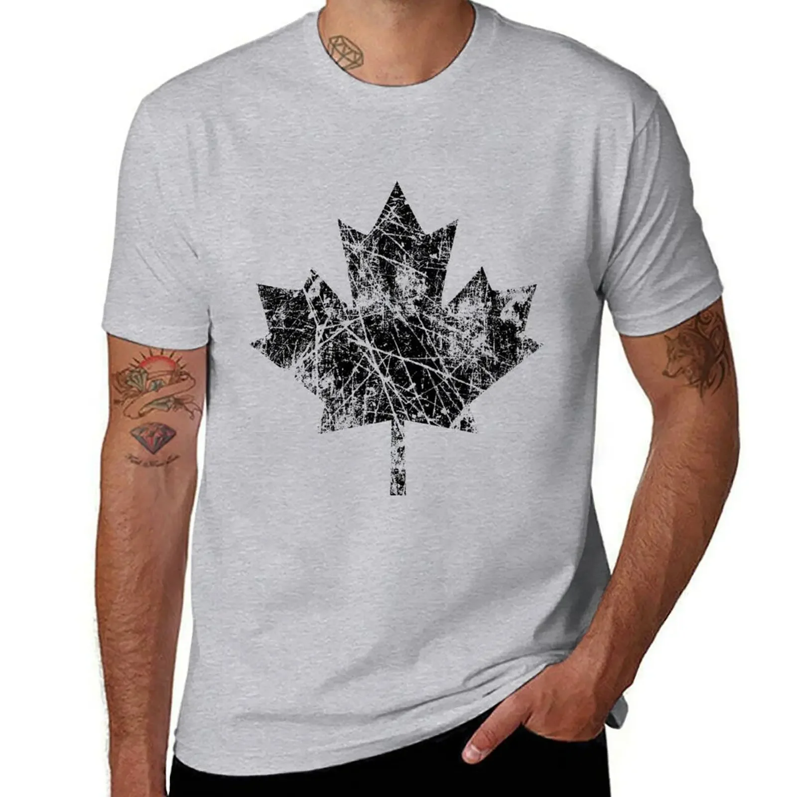 

Canadian Maple Leaf Grunge Distressed Style T-shirt customs design your own anime mens workout shirts