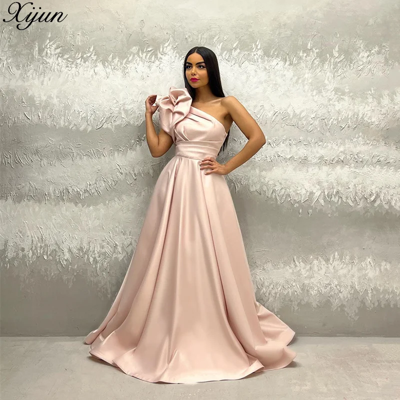 Xijun Simple A-Line Prom Dresses Elegant 3D Flower One-Shoulder Pleated Evening Dress Formal Occasion Gown Vestidos De Fiesta
Xijun Simple A-Line Prom Dresses Elegant 3D Flower One-Shoulder Pleated Evening Dress Formal Occasion Gown Vestidos De Fiesta